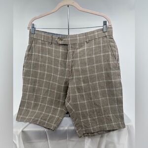 Ballin gray cream grid shorts